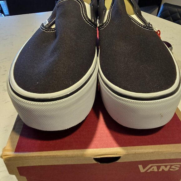 Vans Classic Slip-On Stackform Stacked Platform Shoe Black Mens 10 new - Picture 4 of 7
